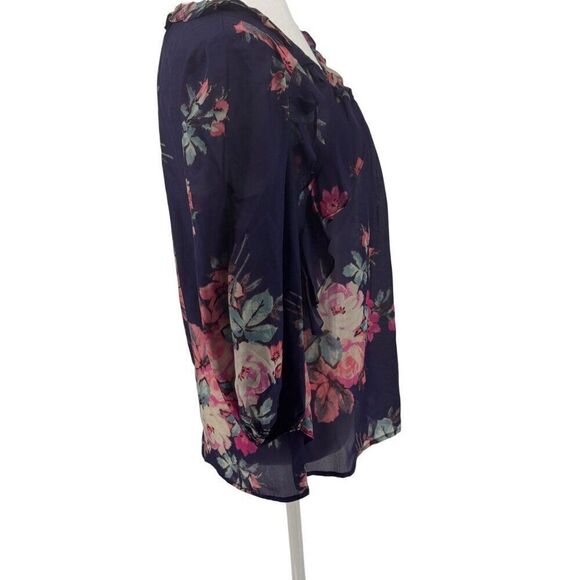 Anthropologie Brand Leifsdottir Floral Silk Blouse Sz S EUC Romantic Boho Vibes - Picture 3 of 12